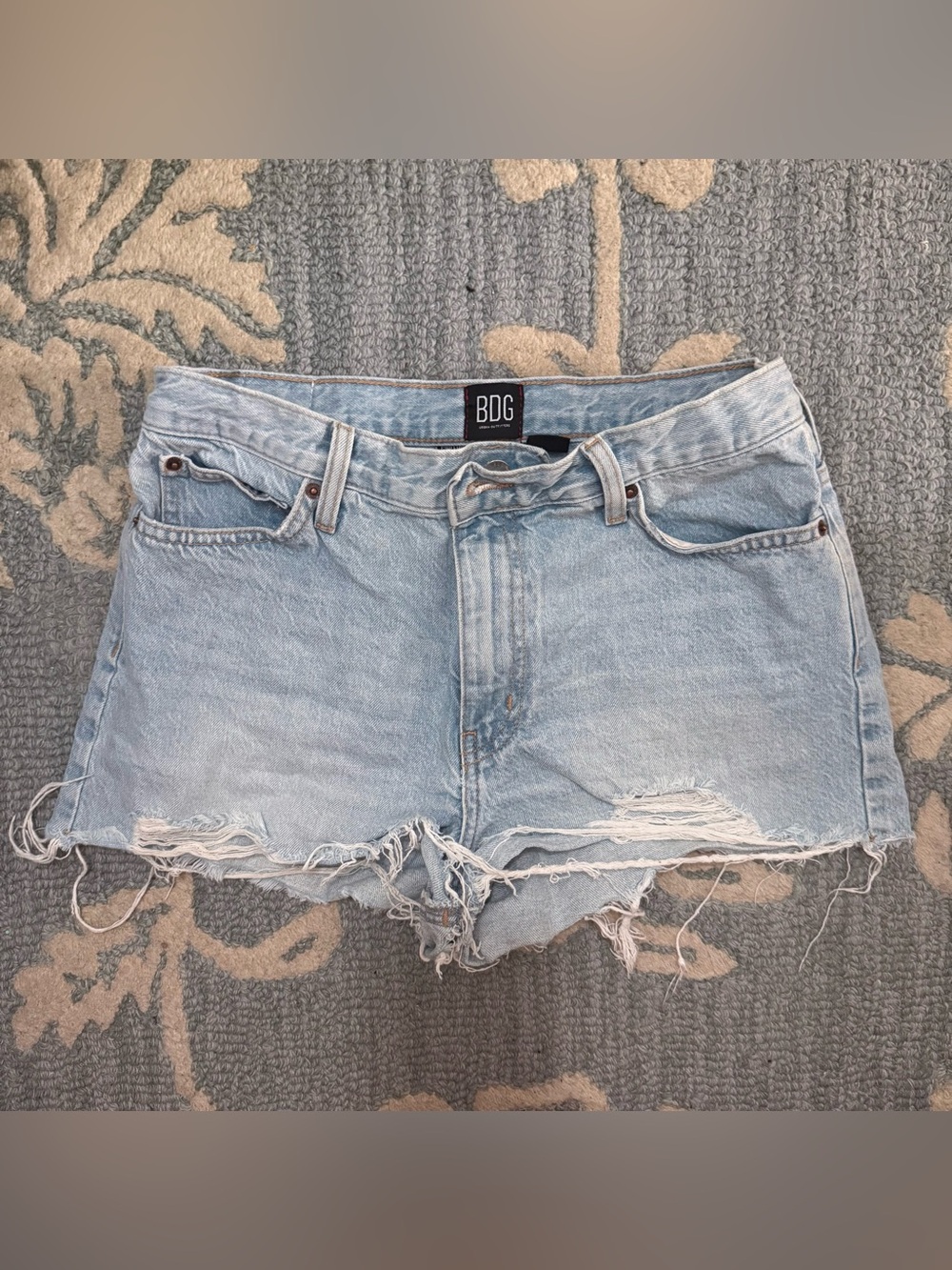 BDG Denim Shorts BDG Girlfriend High Rise Distressed Denim Shorts Size 28